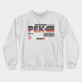 Vintage Beijing PEK Airport Label Retro Travel China Crewneck Sweatshirt